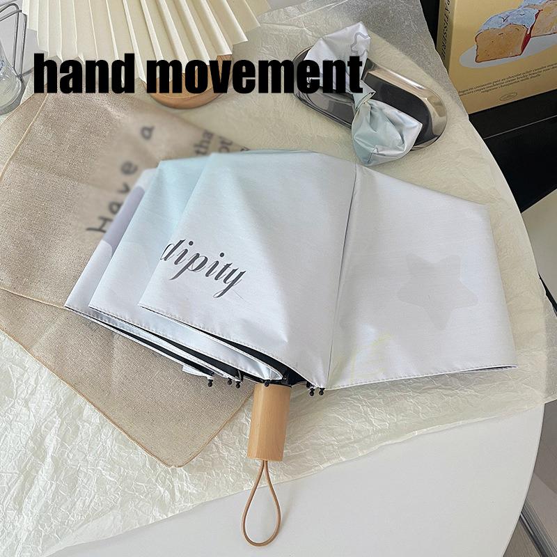 Gradient Star Black Glue Sunscreen Fully Automatic Umbrella Rain and Rain Dual Use Women's Sunshade Umbrella Portable Umbrella