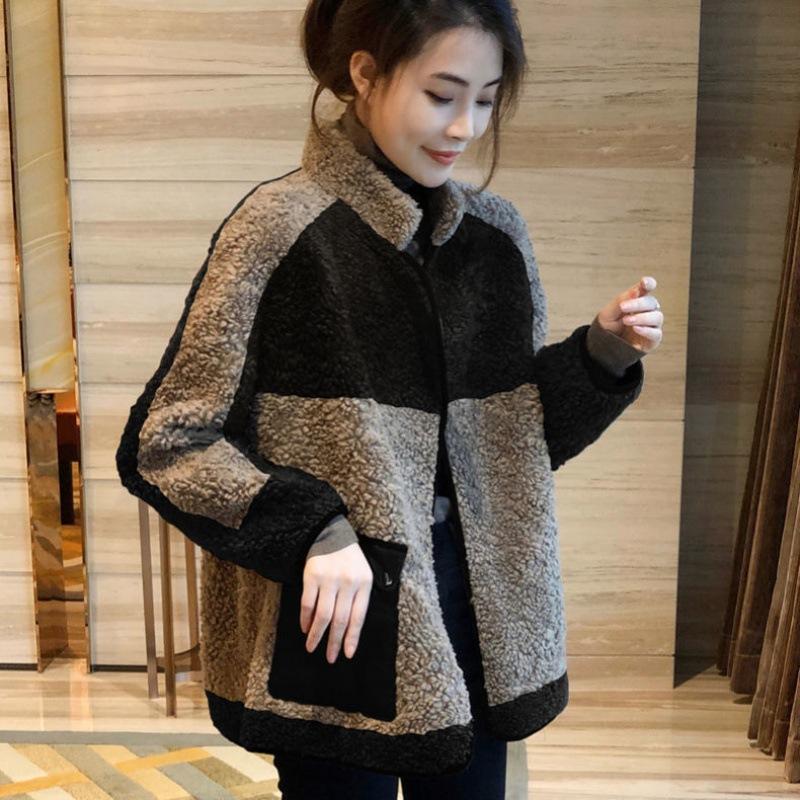Сшитое пальто из овечьего меха, утолщенное, повседневное, осень-зима, для женщин