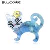 Handmade Acrylic Animal Cat Brooches for Women Men Lovely Sitting Cat Pet Casual Party Brooch Pin Jewelry Accessories