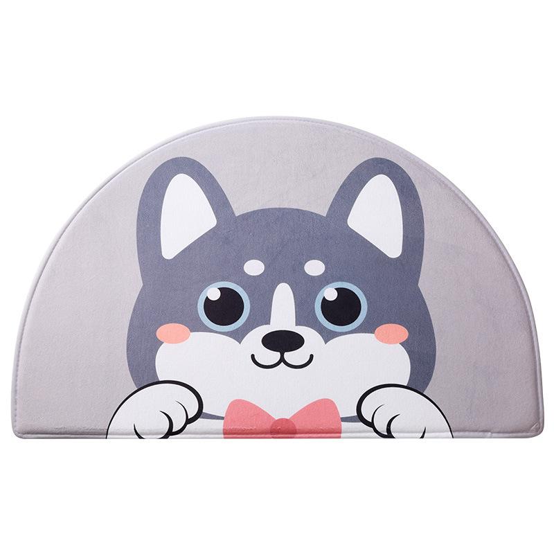 Bathroom Mats Entrance Mats Rug Cartoon Semicircle Falai Velvet Bedroom Bathroom Doorway Water-absorbent Foot Mats Non-slip Mats