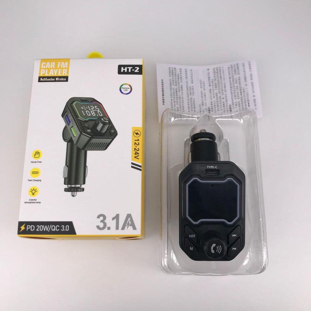 Автомобильный Bluetooth-приемник и FM-передатчик серии HT с MP3, звонками без помощи рук и быстрой зарядкой в автомобиле