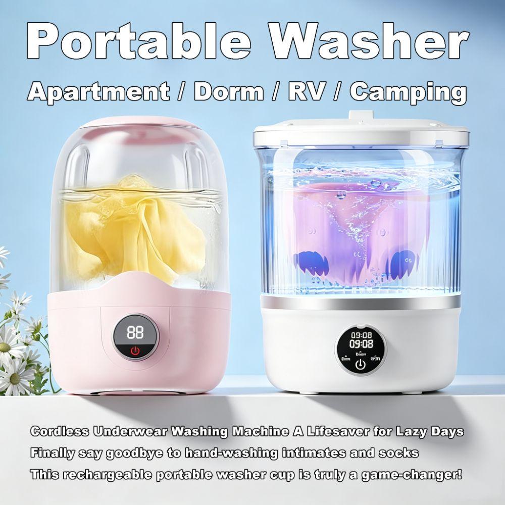 Delicate Laundry Mini Washing Machine Wash & Spin 2-in-1 Cordless Washer Travel Essentials
