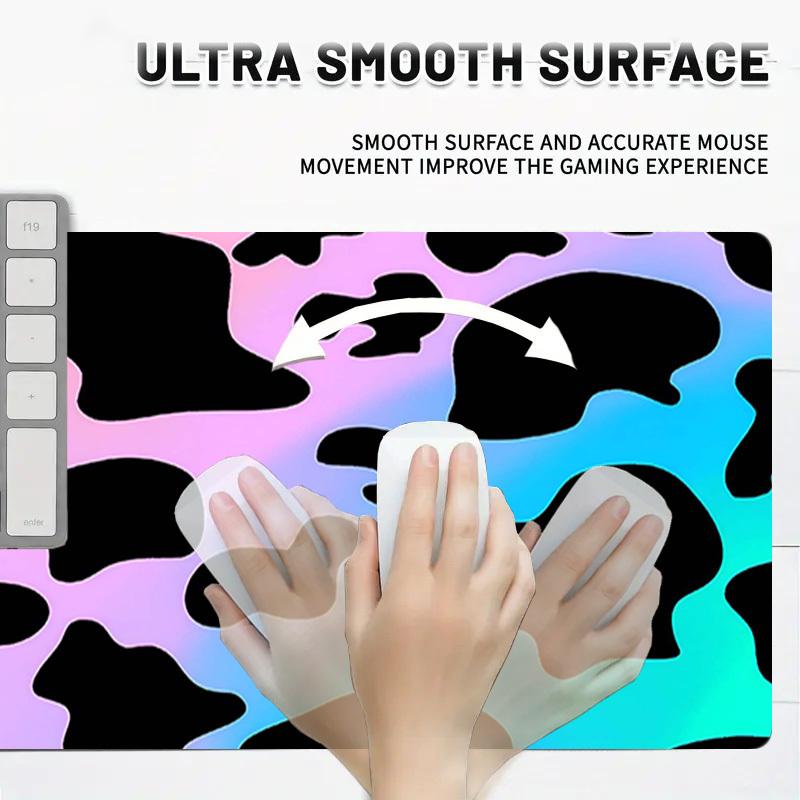 1PC Cow print Oversized Mouse Pad - Non-Slip Rubber Base Perfect for Office School Esports Home Decor Desk Mat 149A