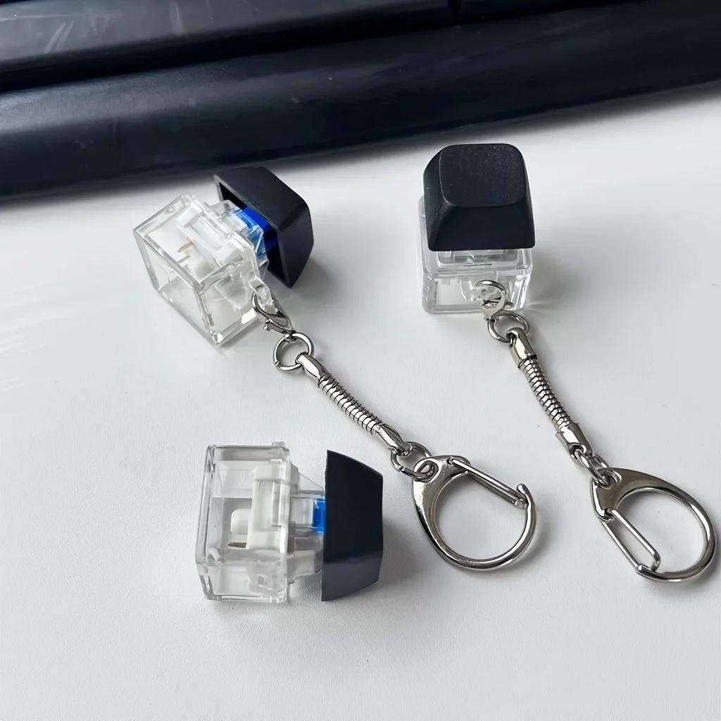 Personality Computer Multi Color Mechanical Keyboard Pendant Button Stress Press Finger Boring Key Chain Toy Gift
