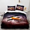 Пододеяльник Airplane King Queen Full Винтажный истребитель Постельный комплект для детей Подростков Взрослых Небо Облака Серый 2/3 шт Мягкий Чехол для одеяла