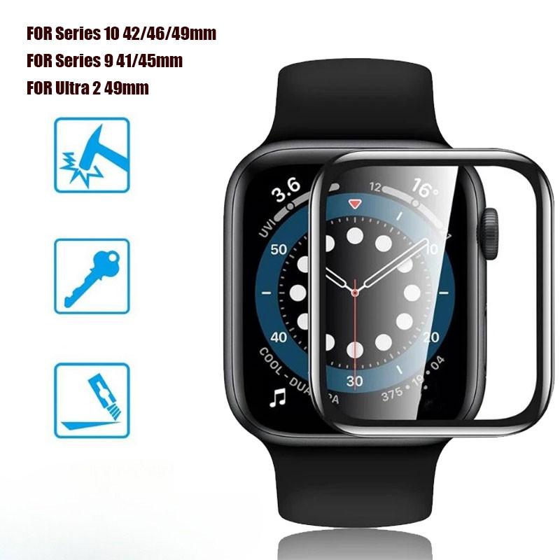 9D Full Cover Film Protector Screen для Apple Watch 10 49 мм 46 мм 42 мм Мягкая пленка для IWatch Series 9 41 мм 45 мм Ultra 2 49 мм Защитная пленка, а не стекло