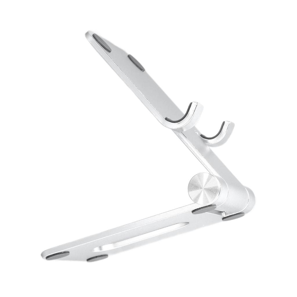 Foldable Aluminum Alloy Cell Phone Holder Folding Desktop Cell Phone Holder Stand for Desk Silver