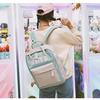 Canvas Patchwork Harajuku Cute School Bag Teenage Girls Female Students Travel Backpacks Mochila Bag