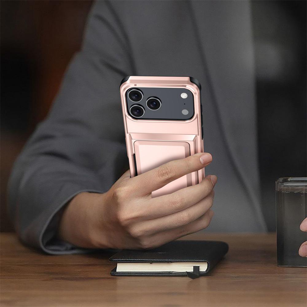 Кошелек-чехол для iPhone 17 Pro Max со слотом для карт и откидной подставкой - Подходит для Apple 16, 14, 15; Трансграничный ударопрочный дизайн