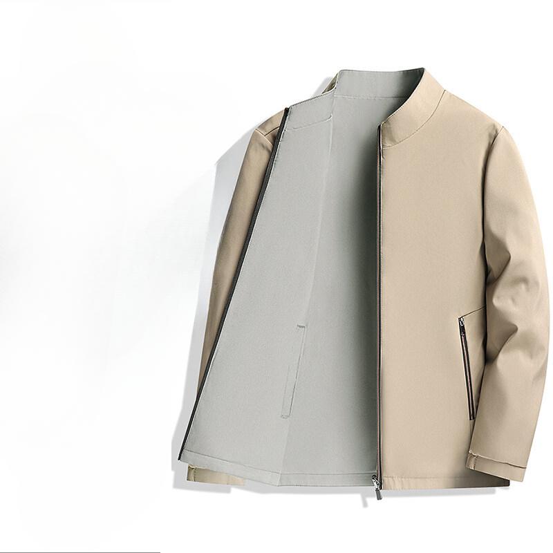 Новая двусторонняя куртка со стойкой для мужчин Весенне-осенняя деловая повседневная куртка для мужчин