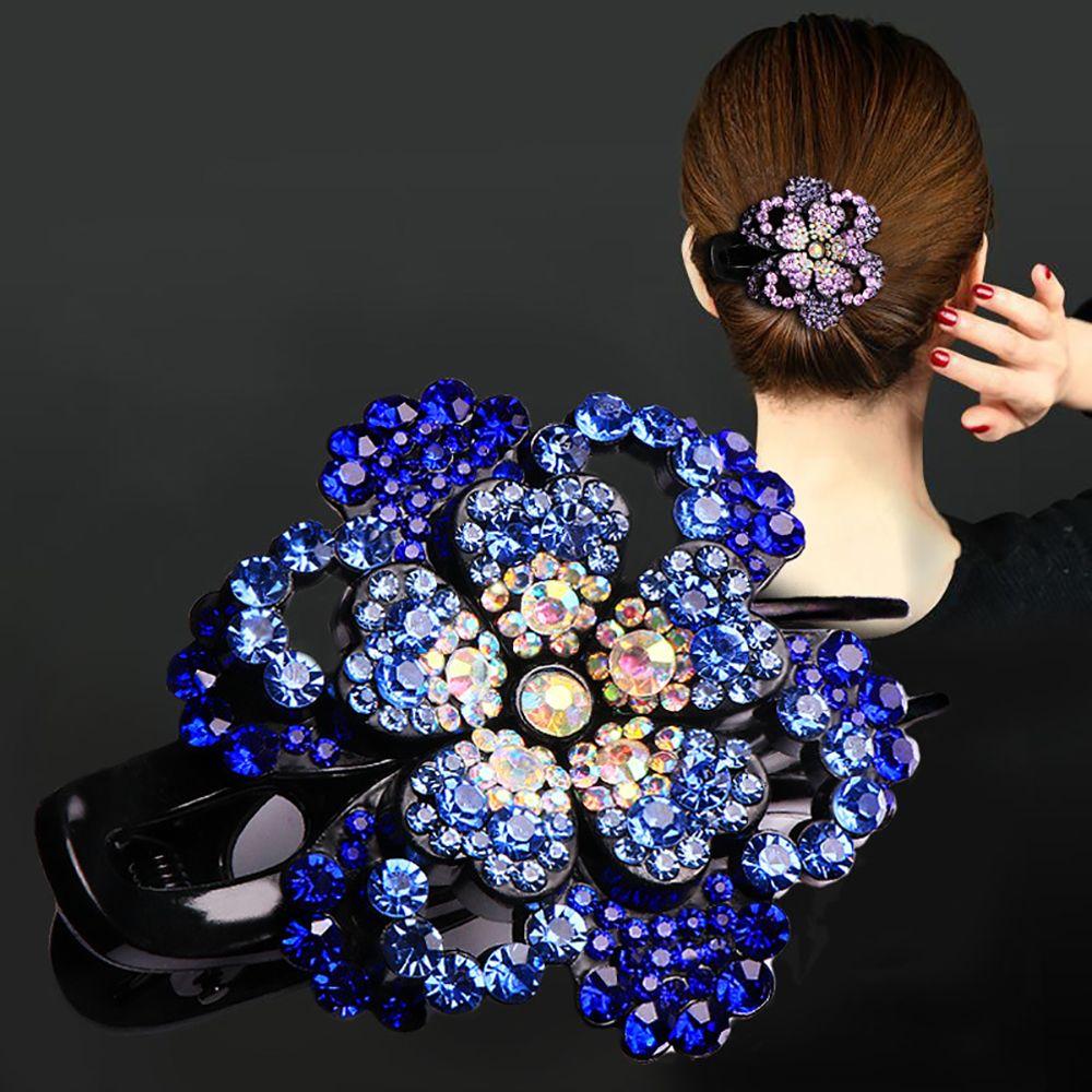 Девочки Женский Головной Убор Аксессуары для Волос Держатель для Хвоста Цветок Зажим-Уточка Стразы Заколка для Волос
