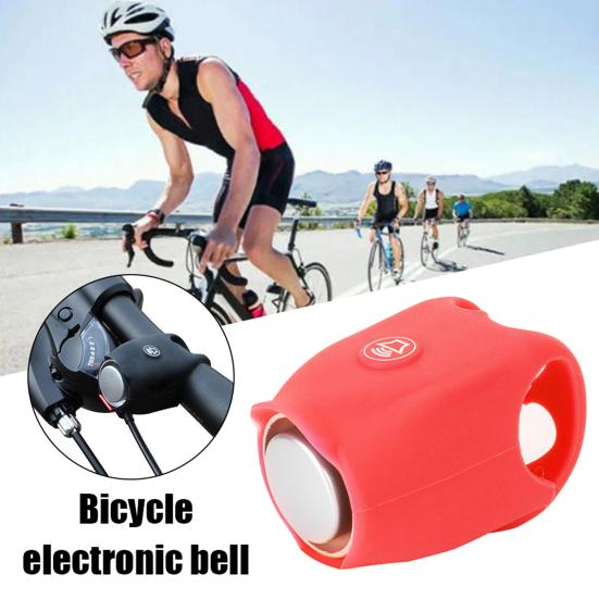 Electric Bicycle Bell Handlebar Mounted 130dB High Decibel Rainproof Battery Operated Universal Silicone