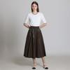 Ozoc Fake Leather Flare Skirt Ozoc