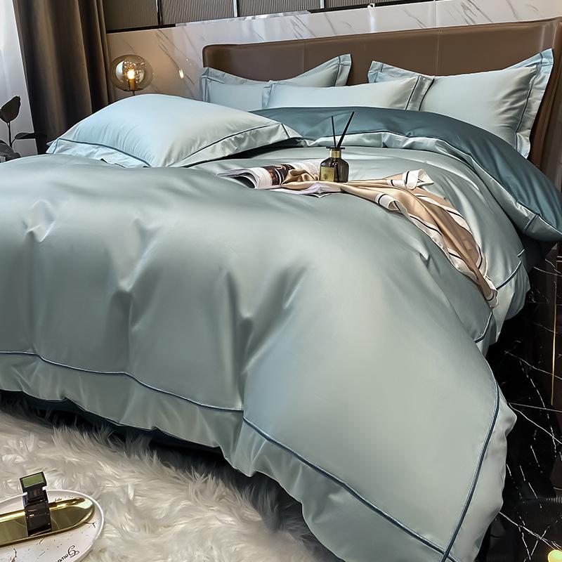 Роскошный комплект из 4 предметов из длинноволокнистого хлопка Синьцзяна: Осенне-зимние простыни, пододеяльники и постельные принадлежности