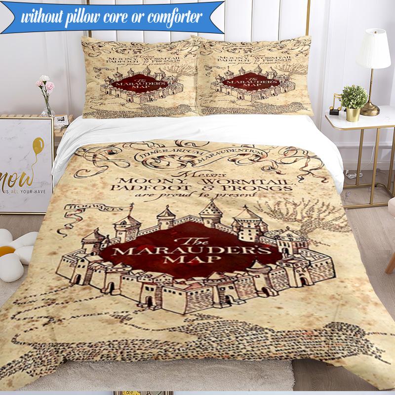 Magic School Adventure 3pcs K-pop music group Bedding set,Ideal for Bedroom, Dormitory,Including Duvet Cover And 2pcs Pillowcases,Fan gifts