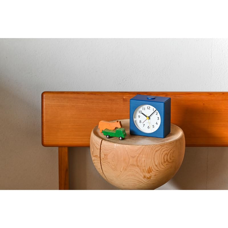 Lemnos Alarm Clock, Analog, Farbe, Natural Wood Grain, Blue, PA25-01 BL