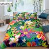 Домашний декор Роскошный цветочный принт 2/3 шт. Мягкий пододеяльник Комплект наволочек Размер Queen и King Детский комплект постельного белья Размер EU/US/AU
