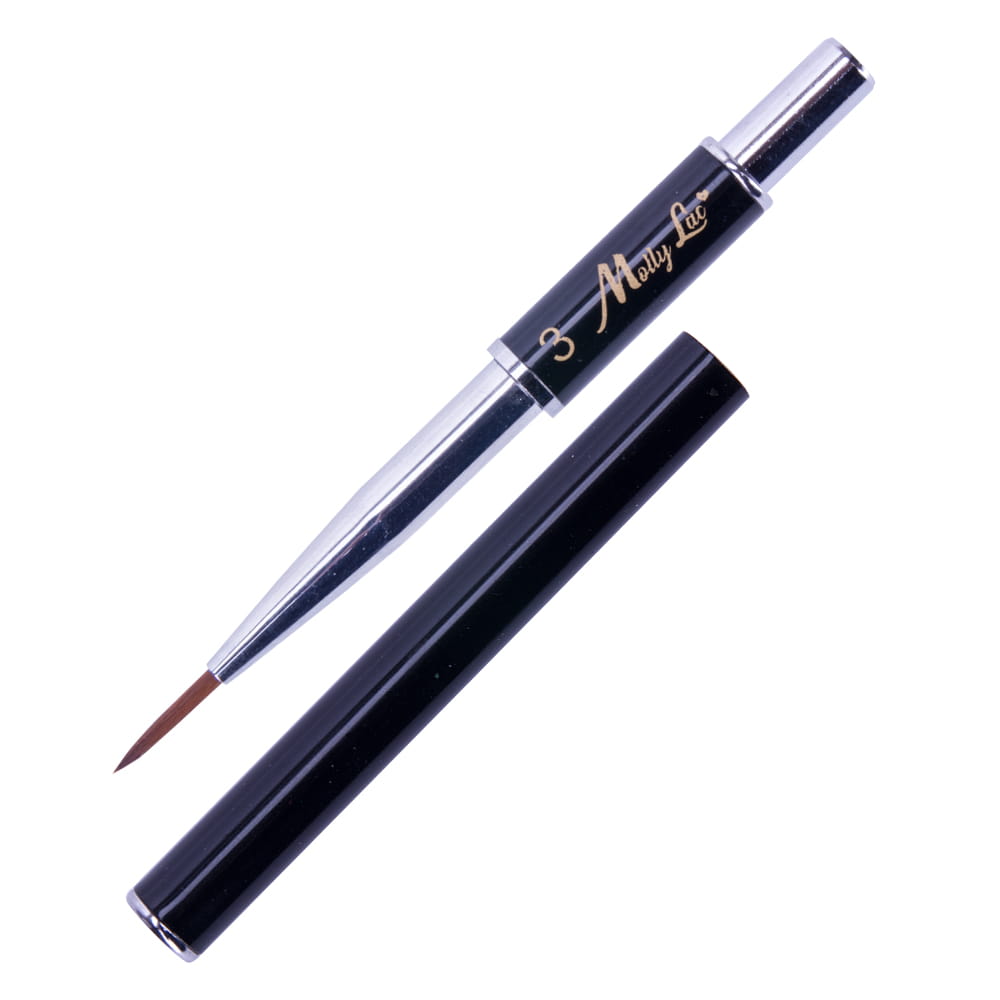 MollyLac Nail Art Brush, black, bristle length 10mm