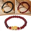 Fengshui Pixiu Bracelet Natural Obsidian Stone Beads Bracelets For Women Men Wealth Good Luck Buddha Bracelets Wristband Jewelry