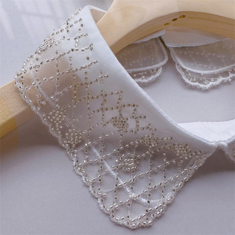 Lace Up Shawl Detachable Shirt Embroidered Bead Collar Dress Blouse Decor New Women's Lace Collar