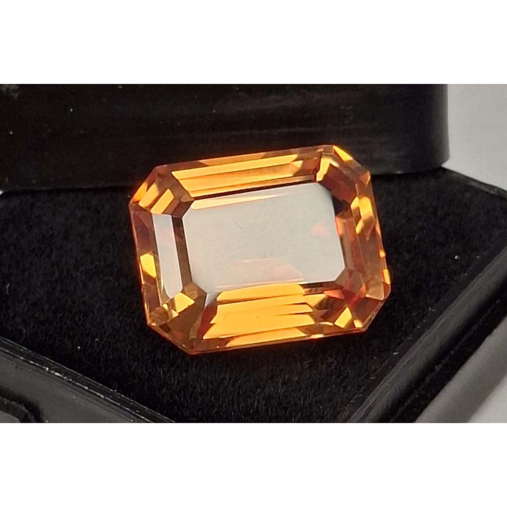 Padparadscha Sapphire 11-13 Ct Emerald Cut Fabulous Certified Loose Gemstone