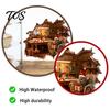 Bathroom Glass Window Stickers Christmas Mouse Wall Sticker, 3D Realistic Cute Illustrations Decal, Indoor Outdoor Winter Art Waterproof PVC