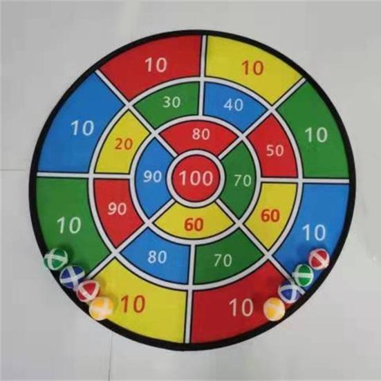 1 Set Gooey Ball Dart Board Sticky Balls Colorful Animal Print Great Stickiness Wall-mounted Kids Decompression Throwing Target Ball