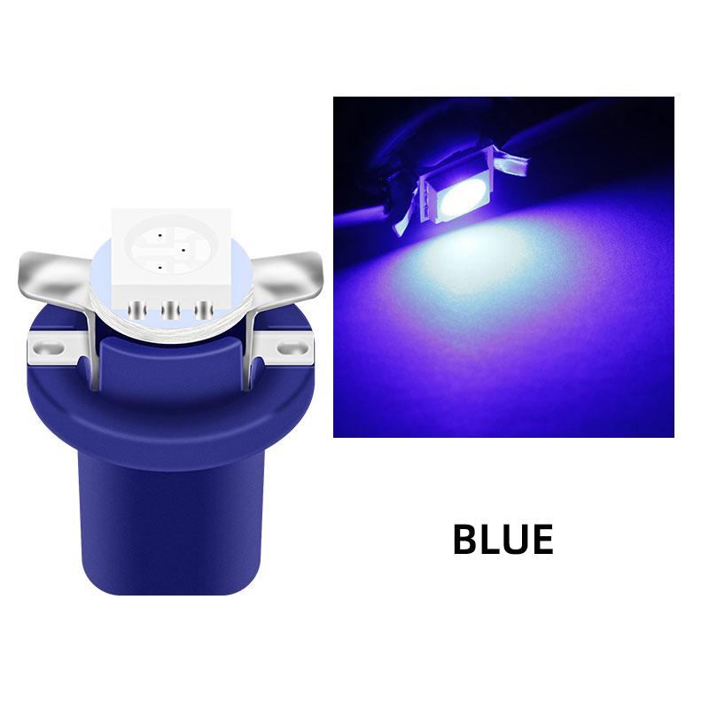10Pcs Car Lights 5050 Gauge LED Indicator Bulbs Dashboard Side Interior Dash Lights T5 B8.5D 1SMD Car Accessories White Blue