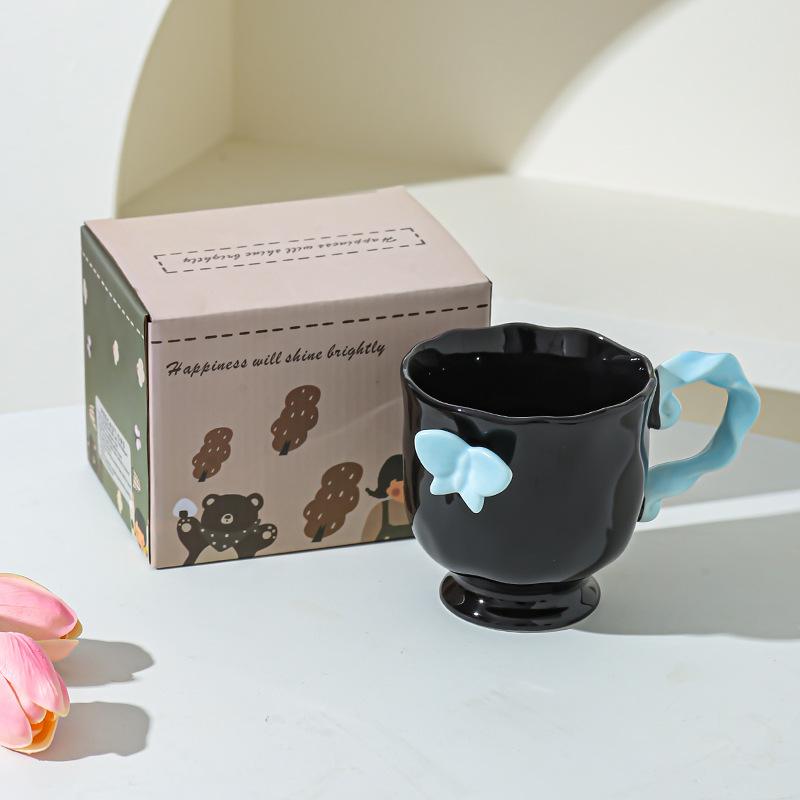 Personalized Design Three-dimensional Butterfly Cup Retro Medieval Girls Coffee Cup Mug Wedding Company Gift Souvenir