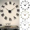 Extra 3d Diy Large Roman Numerals Luxury Mirror Wall Sticker Clock Home Decor