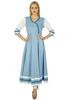 Women Blue Anarkali Custom Kurti Long Flaired Cotton Kurta Indian Ethnic