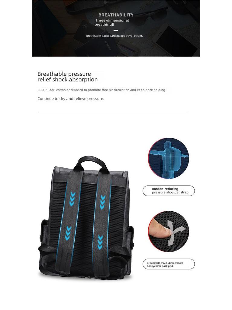 Модный мужской рюкзак из натуральной кожи с большой вместимостью для 15,6-дюймового ноутбука – модный печатный дизайн для школы и путешествий