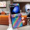 Чехол для телефона с градиентным цветным кольцом для Samsung Galaxy Z Flip 6 5 4 3 Flip6 Flip5 Flip4 Flip3 5G из искусственной кожи