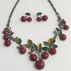 Ожерелья для женщин Серьги Украшения Подвески Ожерелье Набор «Вишня» Ожерелье и серьги