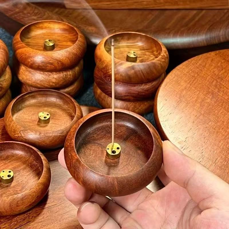 *1 шт. Подставка-поднос для агарового дерева Североамериканский черный орех Массив дерева Палочка для благовоний Ручная работа Круглая курильница для чайной церемонии