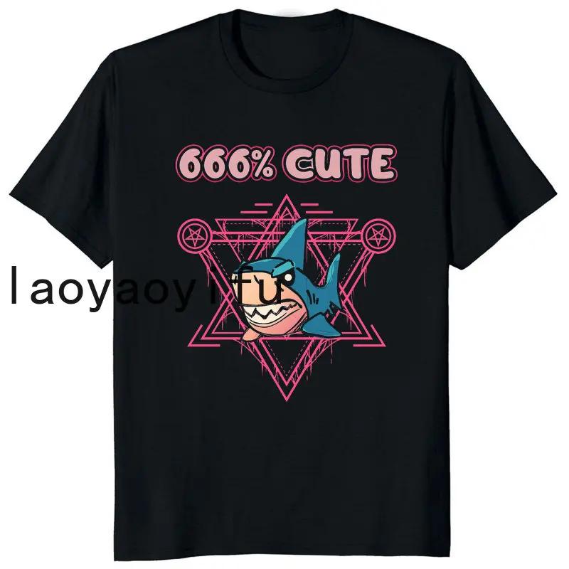 666 Cute Satan Demon Graphic Tshirts Funny Goat Kawaii Tee Hail Baphomet Horror Funny Evil T Shirt Unisex Unisex Summer Tee Shirts
