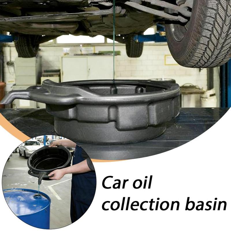8L/15L Oil Drain Pan Waste Engine Oil Collector Oil Drip Tray with 3 Handles Car Maintenance and Repairing Oil Collect Basin