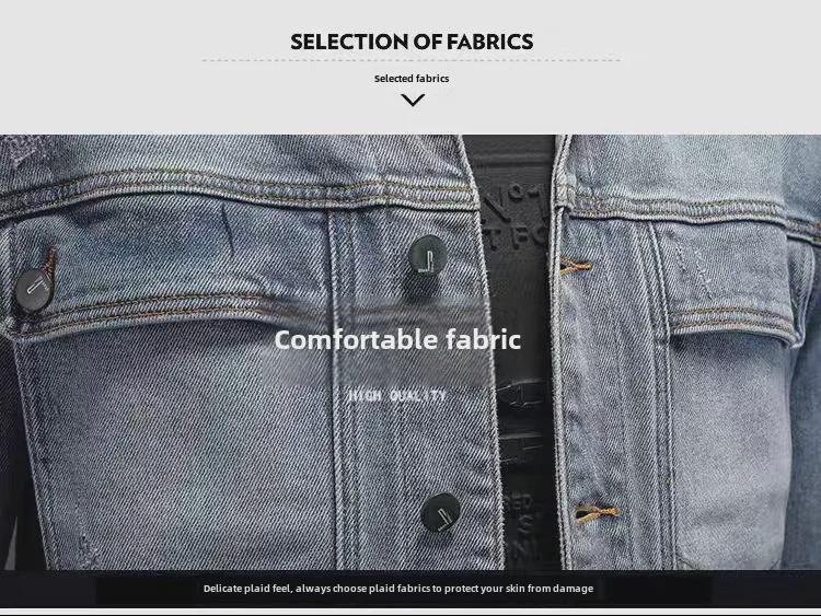 Мужская джинсовая куртка свободного кроя весна/осень 2024 года – повседневная рабочая одежда больших размеров для мужчин среднего возраста