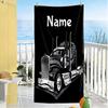 Truck Racing3 Customizable Name Beach Towel Super Soft Microfiber Quickdry Fabric Suitable for Swimming Gym Camping Yoga Vacation