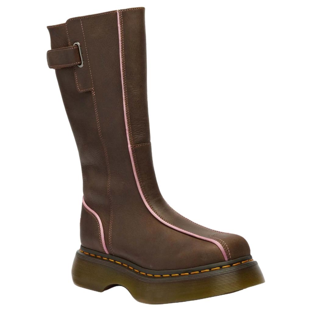 Dr. Martens Ботинки Buzz Hi из кожи, повседневные, универсальные, высокие, на платформе 4,7 см, женские, коричневые 42843200