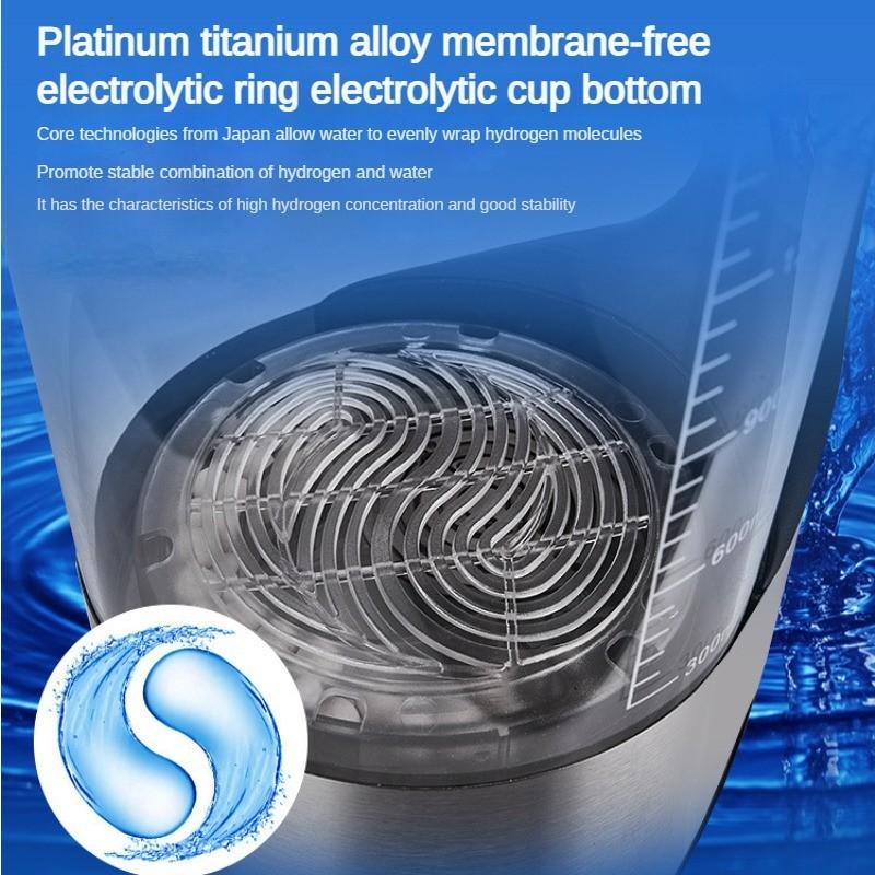 20 Вт Чайник для сохранения здоровья Бутылка для воды Генератор воды с отрицательным потенциалом Чайник с богатой водородом Микроэлектролиз Машина для воды, богатой водородом