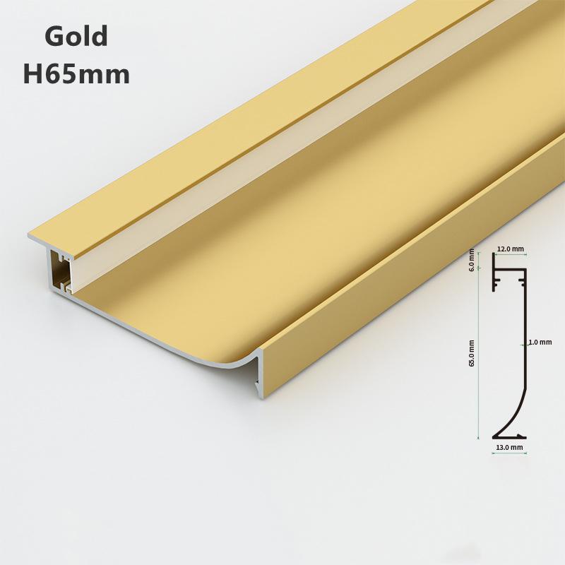0,5 м/1 м H40/50/65 мм светодиодный плинтусный светильник алюминиевый профиль канал металлический настенный светодиодный плинтус для коридорной полосы линейный светильник