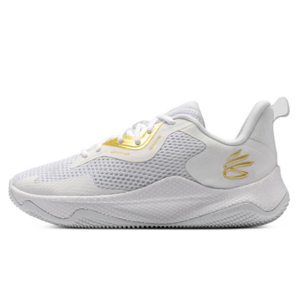 Under Armour Curry Splash 3 Нескользящие Устойчивые к истиранию Низкие Баскетбольные кроссовки Мужские Бело-синие 3026275-101(Команда40-)