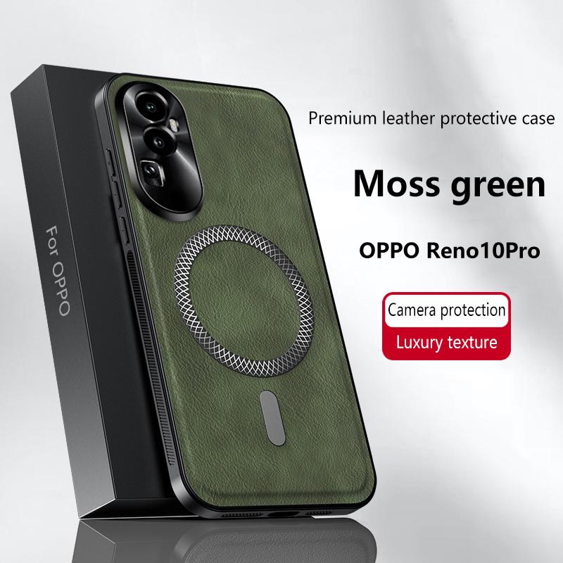 Для Oppo Reno 10 Pro Чехол Магнитный Элегантный Кожаный Износостойкий Объектив Полностью Закрыт Нескользящий Защита Края Чехол