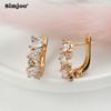 SIMJOO Fashion Rose Gold Earrings for Women with Simple Design Touch Water Drop Zircon Earrings
