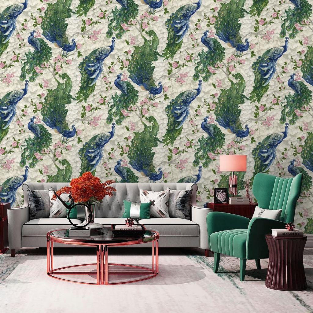 Обои виниловые текстурированные Limetree Hera Peacock