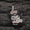 Brass Jewelry Fashion Anime Pendant Cartoon Cute Cat Kuromi Charms with 3mm Cuban Link Chain Necklaces Girlfriend Gift