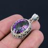 Подвеска из натурального мистического топаза с драгоценным камнем, серебро 925 пробы, многоцветный драгоценный камень, подвеска ручной работы, ювелирный подарок на День святого Валентина