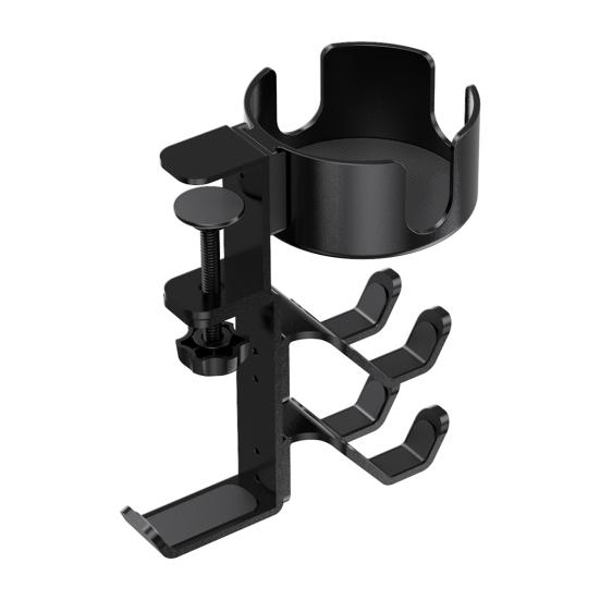 Подставка для игрового контроллера с держателем для чашки, держатель для наушников 3-в-1, прочный, выдерживающий большую нагрузку, простой в установке настольный органайзер для игрового контроллера