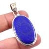 Подвеска из натурального лазурита ручной работы из стерлингового серебра 925 пробы 2 дюйма M8b57